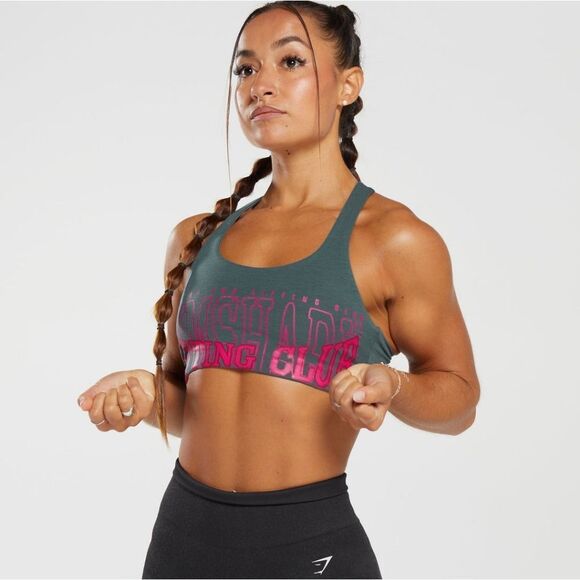 Gymshark Lifting Graphic Bralette Size XS Smokey Teal/Pink NWT in Packaging - Picture 7 of 9